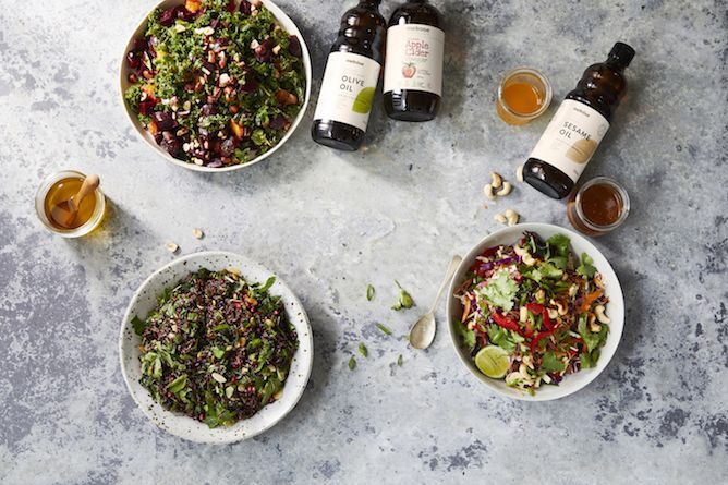 BEET, KALE & HAZELNUT SALAD WITH FLAX VINAIGRETTE