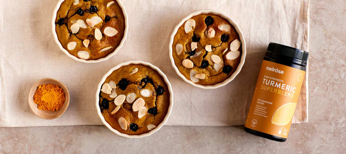 Blended Baked Oats with Blueberry and Almond