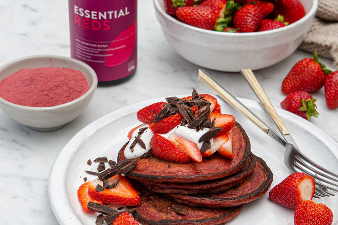 Vegan Red Velvet Pancakes
