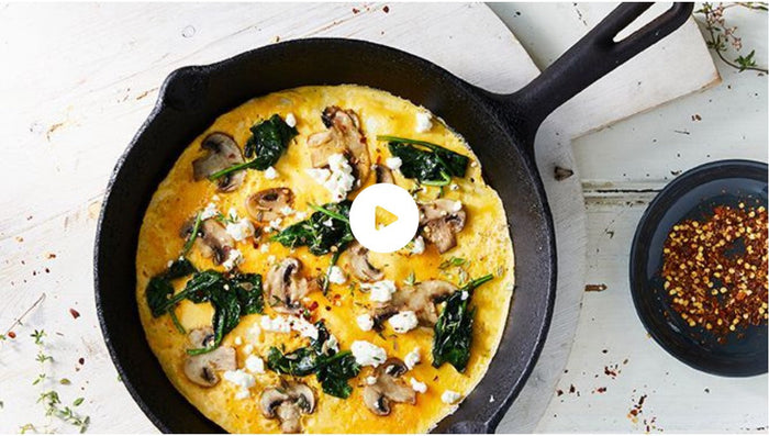 MUSHROOM, SPINACH & FETA OMELETTE