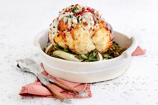 TAHINI AND COCONUT YOGHURT ROASTED CAULIFLOWER