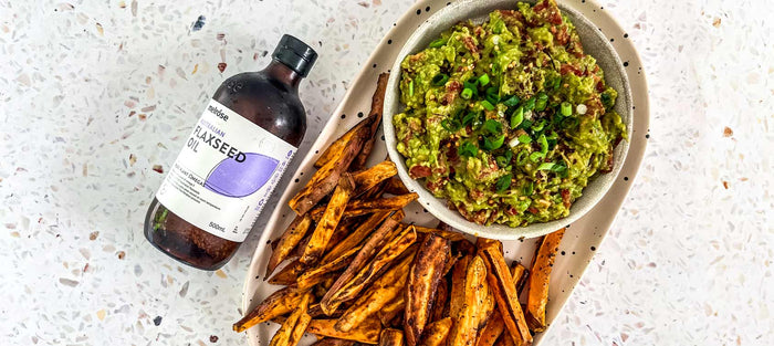 Potato Wedges & Zesty Omega Guacamole
