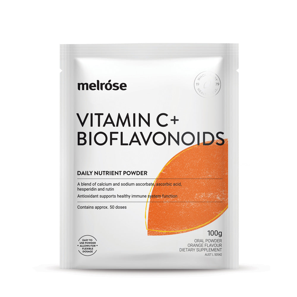 Vitamin C Plus Bioflavonoids Orange Flavoured 100g Melrose Health
